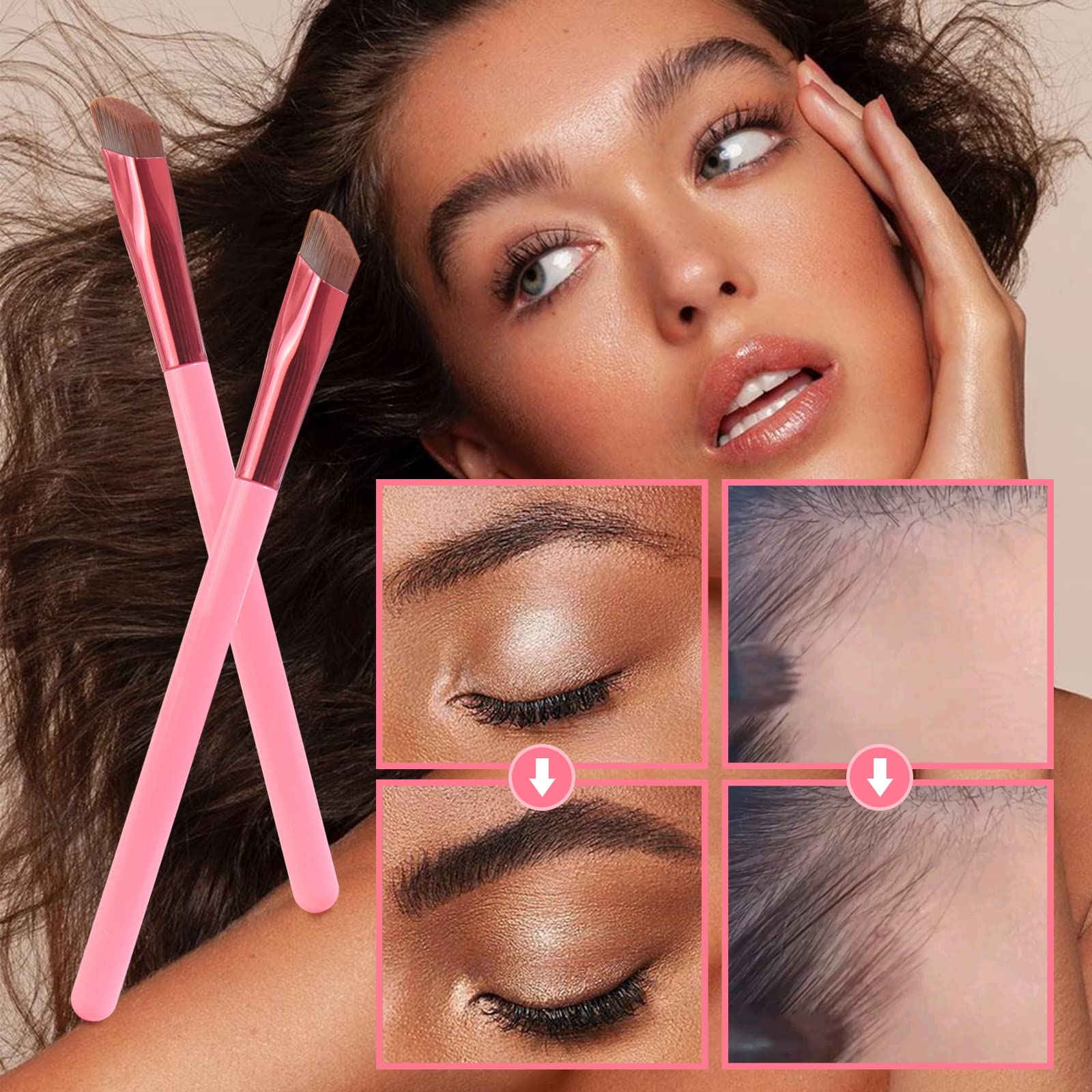 Amazon.co.jp: 多機能アイブロウブラシ2本セット、プロフェッショナル